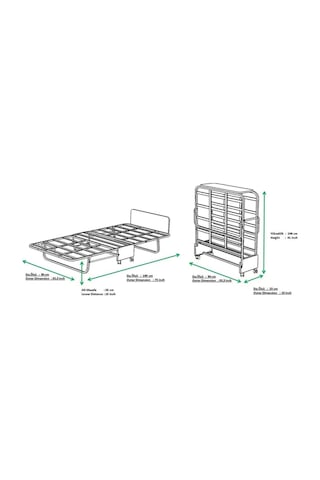 Argimo Miranda Tek Kişilik 90x190 Katlanır Siyah Somya Ek Yatak