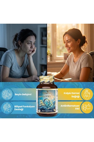 Omega 3 Balık Yağı Softgel Kapsül Yüksek Epa Dha Konsantre Formül 1044,4 Mg Omega 3: 527,8 Mg Epa Ve 368,2 Mg