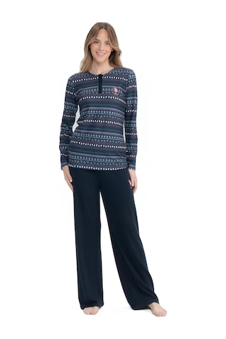U.s. Polo Assn. Kadın Lacivert Patlı Bol Paça Pijama Takımı 11025k.z.1et.ag7.r.1.ou.1.p3.023kmlke Lacivert