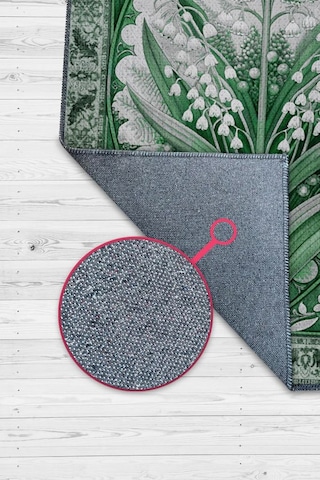 Homshtag Art Deco Müge Vintage Halı Görünümlü Dijital Baskı Renkli Halı Rustik Çiçekli Halı Çok Renkli