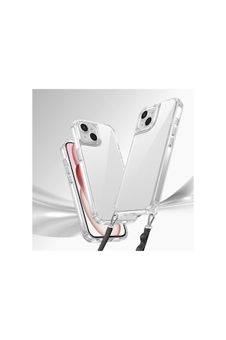 Apple Uyumlu iPhone 15 Kılıf Aihttgli Takılabilir Askı Aparatlı Zore Snap Silikon Kapak-şeffaf Şeffaf Şeffaf