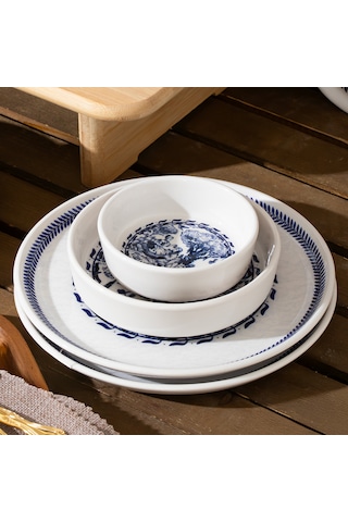 Perotti French Vintage 14 Parça Seramik 6 Kişilik Kahvaltı Takımı Mavi