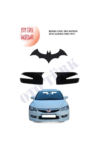 Honda Civic Fd6 Yarasa Batman Ayna Kapağı 2006 2011 Piano Black