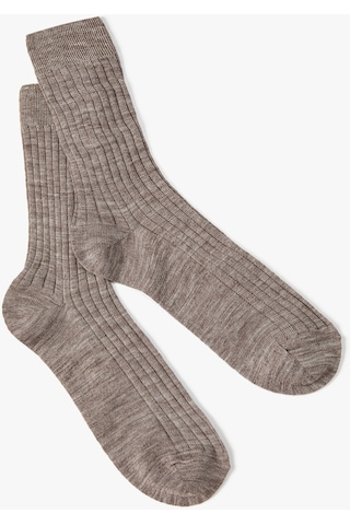 Koton Soket Çorap Kalın Dokulu Yün Karışımlı Kahverengi 4wam80213aa 4WAM80213AA532 Kahve