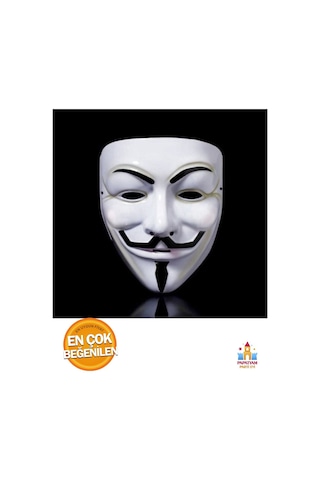 V For Vandetta Beyaz Maske - Partiler İçin Özel Tasarım Maske Diğer