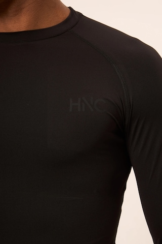 Hnc Sport Dragon Erkek Uzun Kol Tek Kol Dijital Baskılı Compression Fitness Gym Spor Body Tshirt Siyah