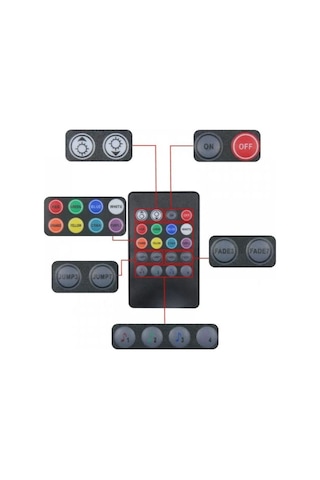 Araç Ayak Altı Led Lamba 12 Led 4 Lü Rgb Araç Içi Müziğe Duyarlı Aydınlatma Kumandalı 12 Led 4 Lü