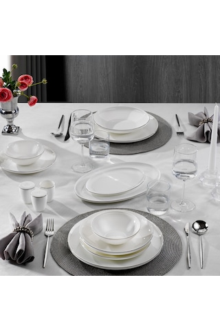 Schafer Chance Platin Yemek Takımı 56 Parça-platin Beyaz - Platin