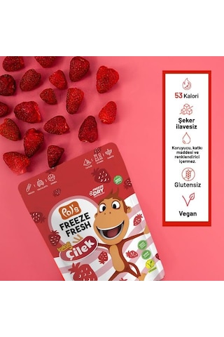 Pol S Freeze Fresh Dondurularak Kurutulmuş Kukuli Çilek 15 Gr 15 G