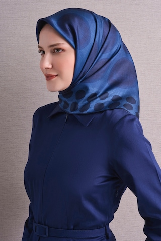 Armine Sura İpek Eşarp 2026-2027 - Sonbahar Kış-asm9637 Lacivert