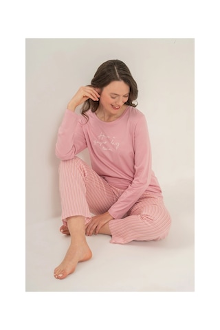 Angbutik Pierre Cardin Pc9294-s Kadın Uzun Kollu Pijama Takımı Gül kurusu