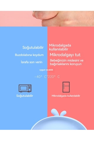 Çocuk Silikon Yemek Tabağı Dörtlü Set - Pembe Açık Pembe