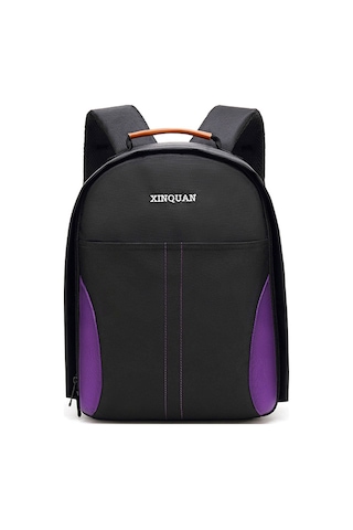 Maiyame Dslr Ve Dijital Fotoğraf Makinesi İçin Su Geçirmez, Çizikdirmez Outdoor Çift Omuzlu Sırt Çantası Mor A1806-27