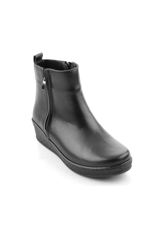 Bambi Siyah Hakiki Deri Kadın Bot & Bootie K02788222203