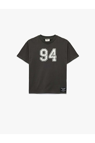 Koton Baskılı Pamuklu Antrasit Erkek Çocuk T-shirt 6skb10271tk Antrasit