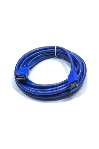 Usb 3.0 Dişi Erkek Uzatma Kablosu Mavi Kablo 3m