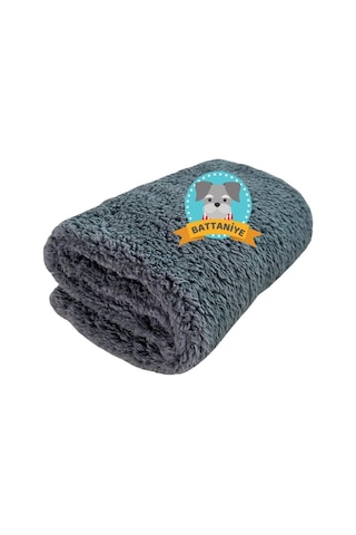 Kedi Köpek Battaniyesi Premium Peluş Evcil Hayvan Uyku Battaniyesi Yıkanabilir Gri 80x100