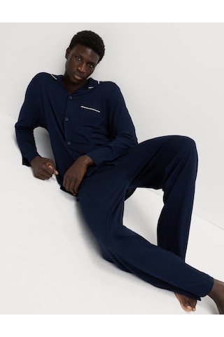 Marks & Spencer Pamuk-modal Karışımlı Pijama Takımı T07004780 Lacivert