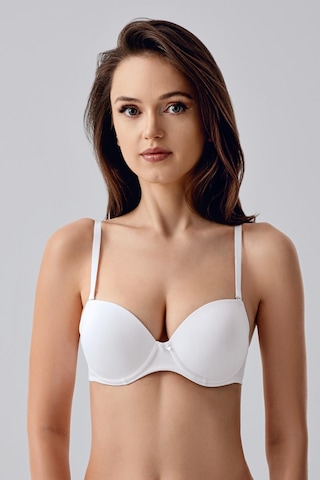 New Bra Kadın B Kap Desteksiz Basic Saten Görünümlü Sütyen Ekru 7025 Ekru