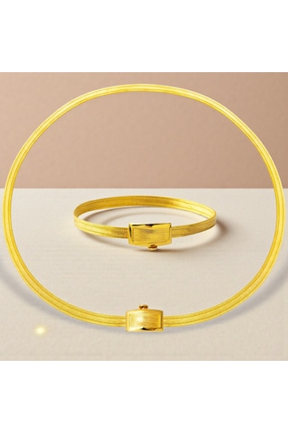 Çiğdem Gürel Kuyumculuk 14 Ayar 3 Sıra Trabzon Hasır Altın Set