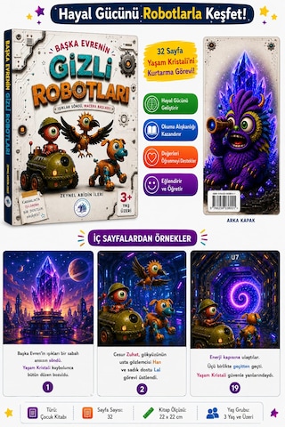 Başka Evren İn Gizli Robotları 4+ Yaş Resimli Çocuk Kitabı