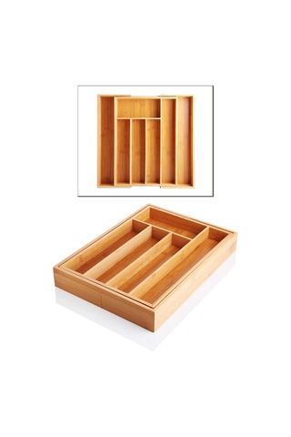 Deconox 7 Bölmeli Bambu Kaşıklık Antibakteriel Çekmece İçi Düzenleyici Organizer Sku: Smg8690010528810 Abanoz