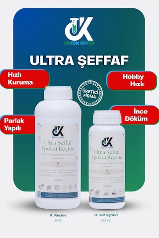 Erkon Kimya Ultra Şeffaf Hızlı Hobby Epoksi 1.5 Kg