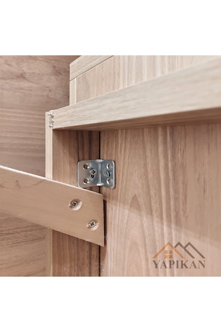 8 ad. L Demir Gönye Köşebent 30x45x45mm - Mobilya Dolap Sabitleme Köşe Bağlantı Aparatı