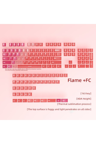 Mekanik Klavye Keycaps Rgb Şeffaf Gaming Pbt Tuş Takımı Kırmızı