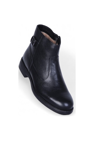 Burç 02386 Siyah Erkek Deri Kürklü Bot Siyah