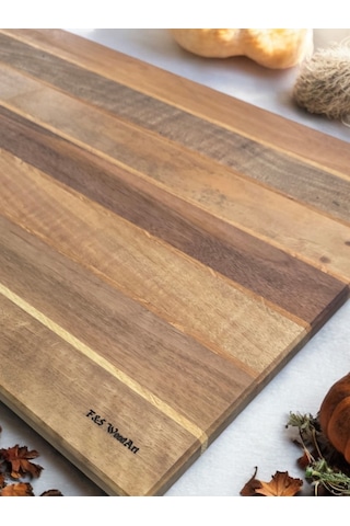 Ceviz Ağacı 55 X 35 Cm 4 Cm Kalın Özel Büyük Boy Ayaklı Şef Tahta