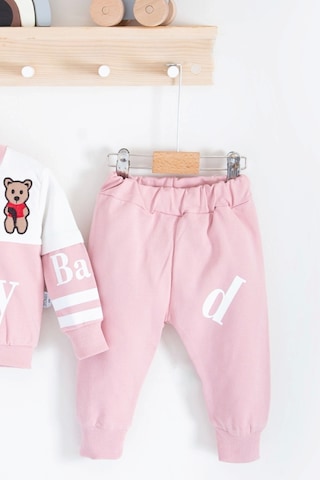 Babydonat Baby Desenli 2'li % 100 Pamuk Kız Bebek Takımı Pembe