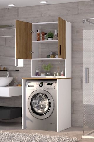 Üst Dolaplı Çok Amaçlı Çamaşır Makinesi Dolabı Çam Çam