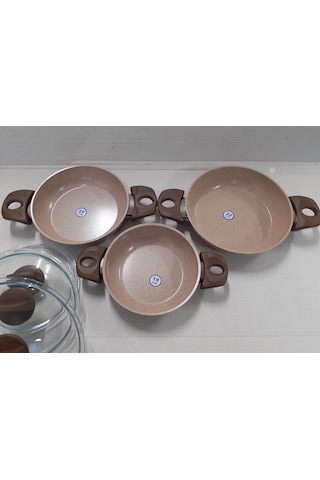 Gülsan Safran Granit Sahan Set Cam Kapaklı