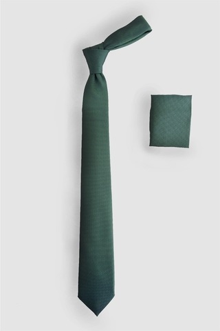 Tudors Cep Mendilli Düz Erkek Kravat - Yeşil