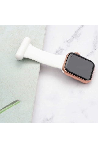Apple Uyumlu Watch Kordon 42mm Çanta Gömlek Askılı Silikon Kordon 44