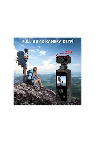 4k Ultra Hd Aksiyon Kamerası 270 Geniş Açı Döner Klips Su Geçirmez Kılıf Wifi Kamera Najmaddin