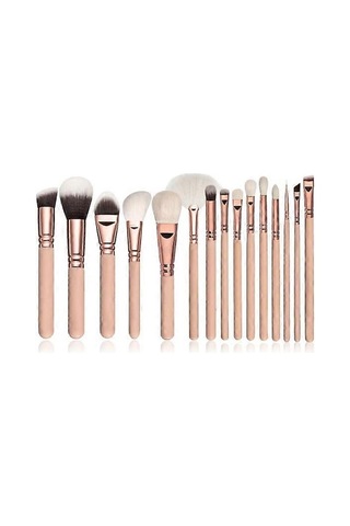 Profesyonel Makyaj Fırçaları 15 Adet Noel Hediyeleri Pembe