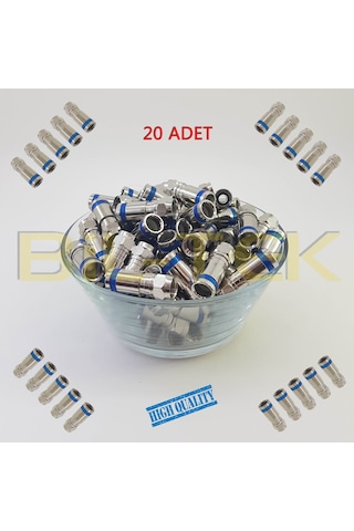 Digitürk Rg6 Sıkmalı F Konnektör - 20 Adet