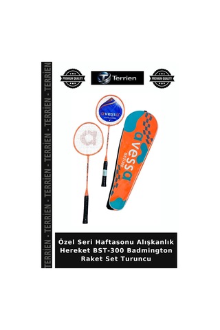 Özel Seri Haftasonu Alışkanlık Hereket Bst-300 Badmington Raket Set Turuncu