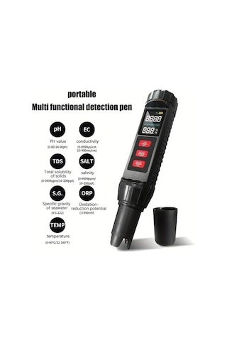 Xuweiwei Black Cloud Prime 7 İn 1 Su Kalitesi Test Cihazı Tds Ec Sıcaklık Tuz Orp Ph Ölçer Akvaryum Havuz İçme Suyu Portatif Cr2032 Pil