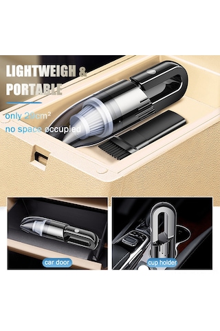 Symbee Araç Süpürgesi, 120w Güçlü Emme, 6000pa, 4.5m Kablolu, Islak/kuru Temizleme, 140ml Depo, Yıkama Eliyor Filtre