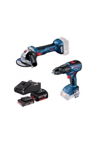 Bosch GSB 18V-50 Darbeli Delme/Vidalama + GWS 180-LI Taşlama Makinesi - 0615990M8S