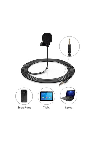 Lexroo 4 Pin 3.5 Mm Telefon Bilgisayar Kamera İçin Yaka Mikrofonu