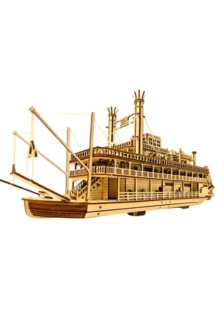 Nehir Gemisi Ahşap Maket Seti Dıy 3d Puzzle Mississippi Buharlı Gemi Koleksiyoner Modeli 713 Parça