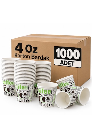 4 Oz Karton Bardak 1000 Adet Tek Kullanımlık Kağıt Bardak Kahve Çay Türk Kahvesi Bardağı