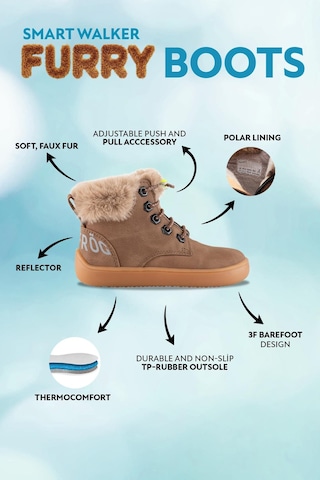 Hopfrög Furry Boots Kahverengi Meşe Barefoot Çocuk Botu Kahverengi
