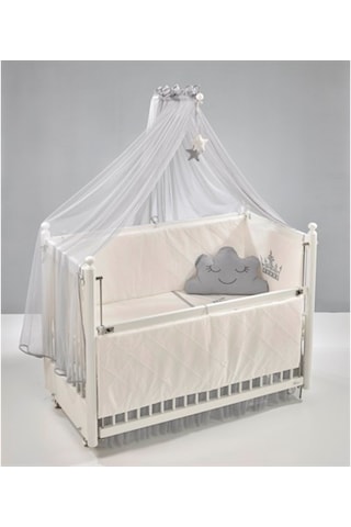 Meltem Kids Motto Gri Nakışlı Pamuklu Bebek Uyku Seti 60 x 120 CM Gri