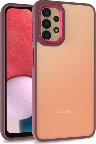 Samsung Uyumlu Galaxy A13 4g Kılıf Zore Flora Kapak Kırmızı