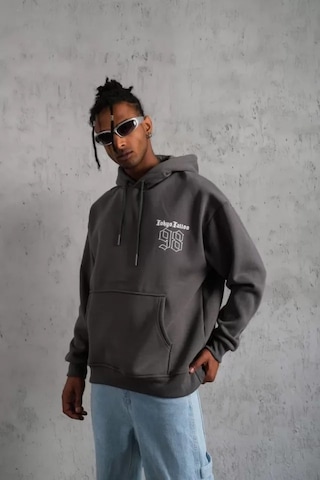 Veraura Lifestyle Erkek 98 Baskılı Kapşonlu Sweat - Gri